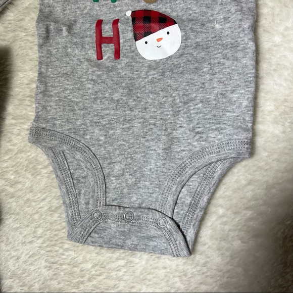 NWOT Just One You by Carters Gray Ho Ho Ho Christmas Body Suit and Pants Set - Picture 7 of 12